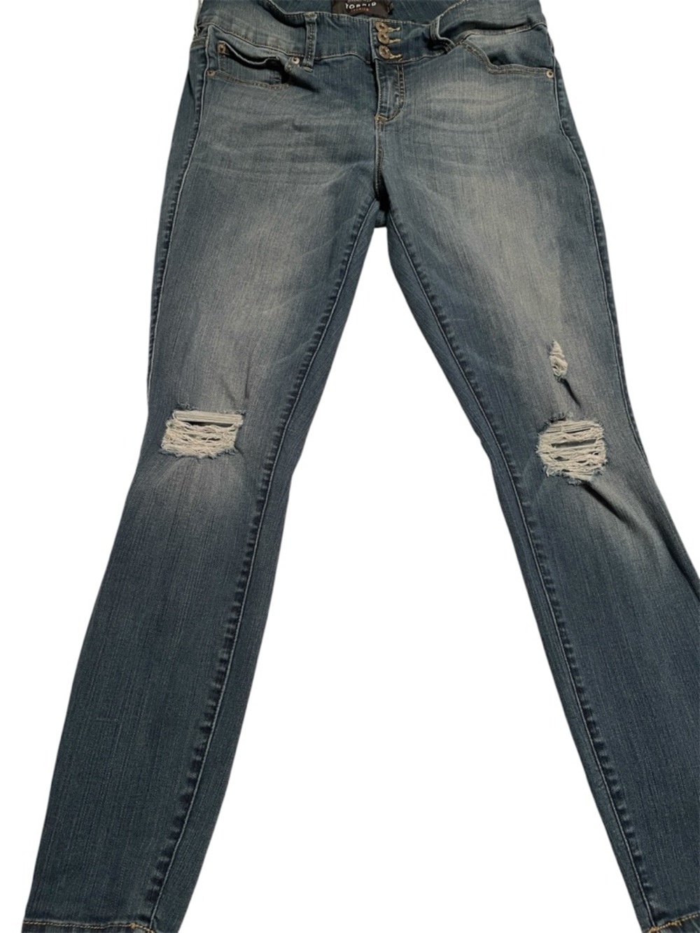 torrid Light Wash Distressed Skinny Jeans 14r premium (gx)